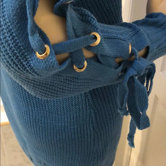 GIRLY & FLIRTY WINTER BLUE SWEATER DRESS - Picture 8 of 8